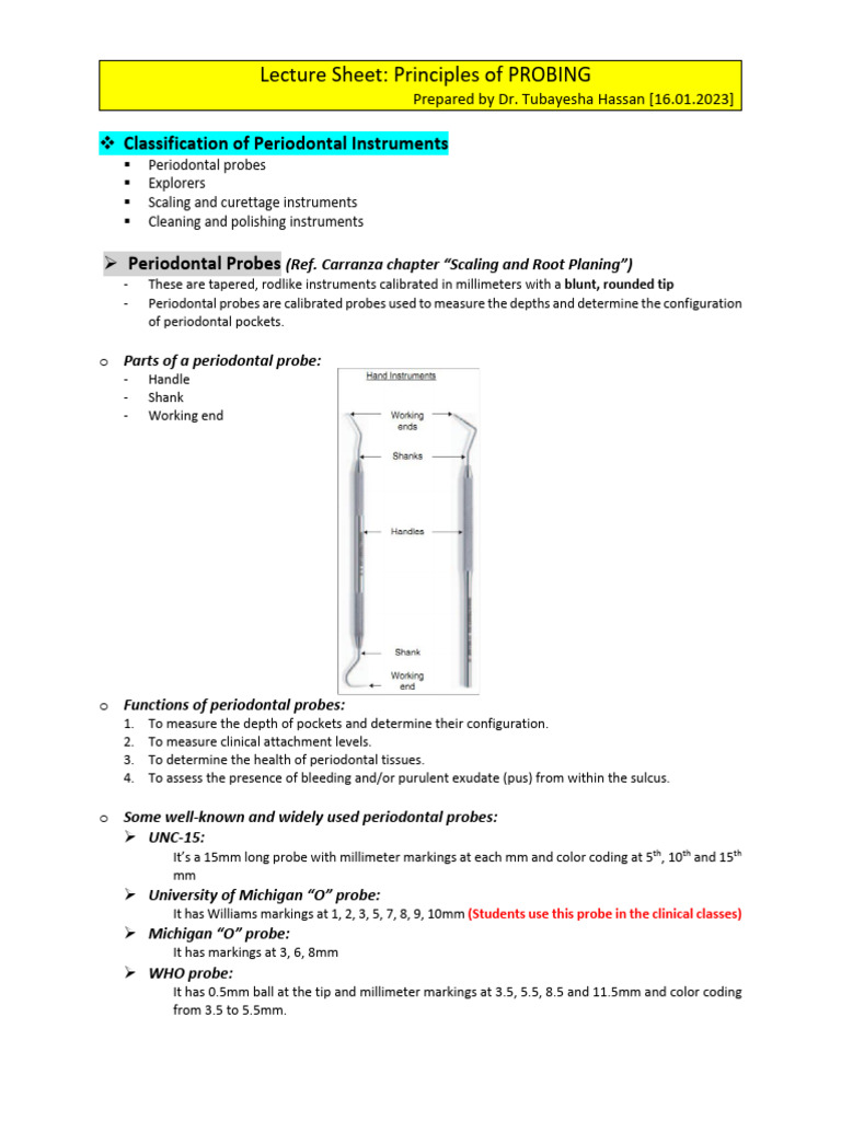 Probing Depth in Periodontal Assessment | PDF | Periodontology ...