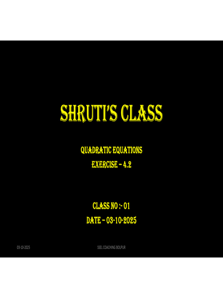 Maths Class 01 Dated 03-10-2025 Ex 4.2 and 4.3 | PDF | Elementary ...