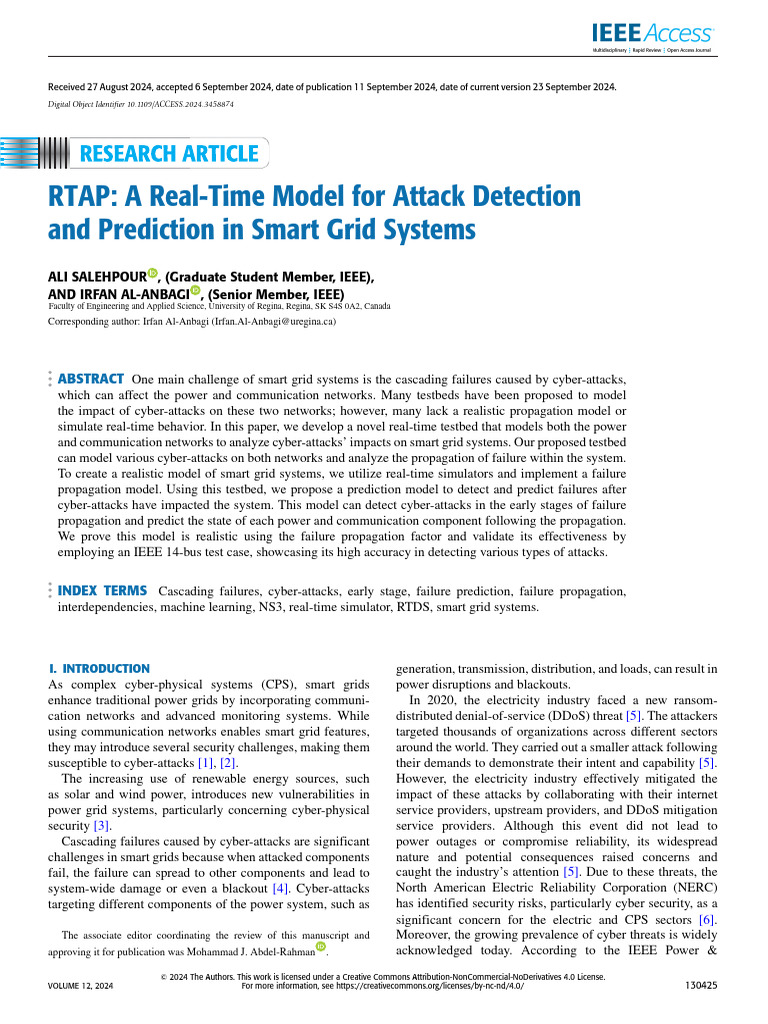 Real-Time Cyber-Attack Detection in Smart Grids | PDF | Computer ...