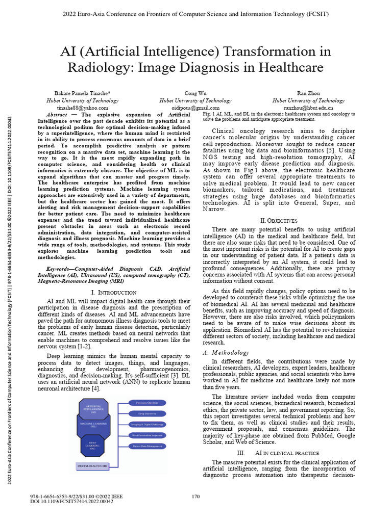 AI Transformation in Radiology Diagnosis | PDF | Artificial ...