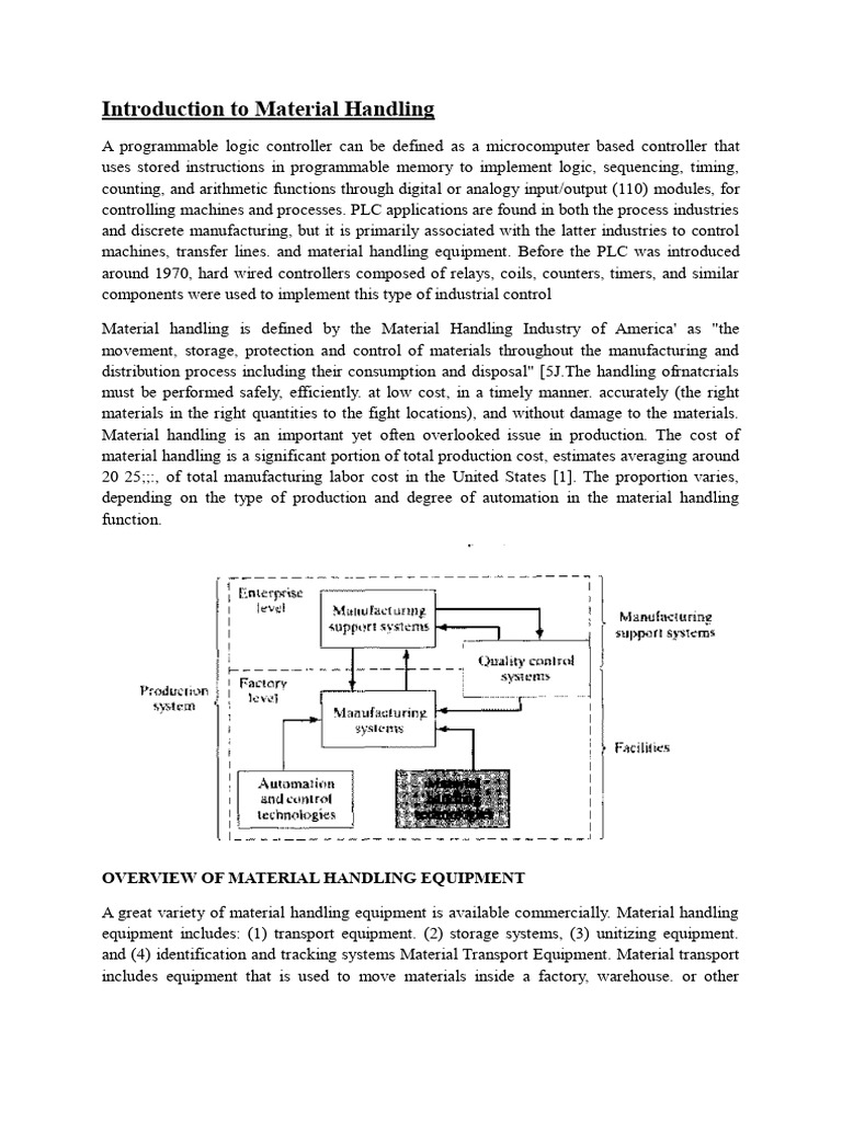 Material Handling Equipment Overview | PDF | Programmable Logic ...