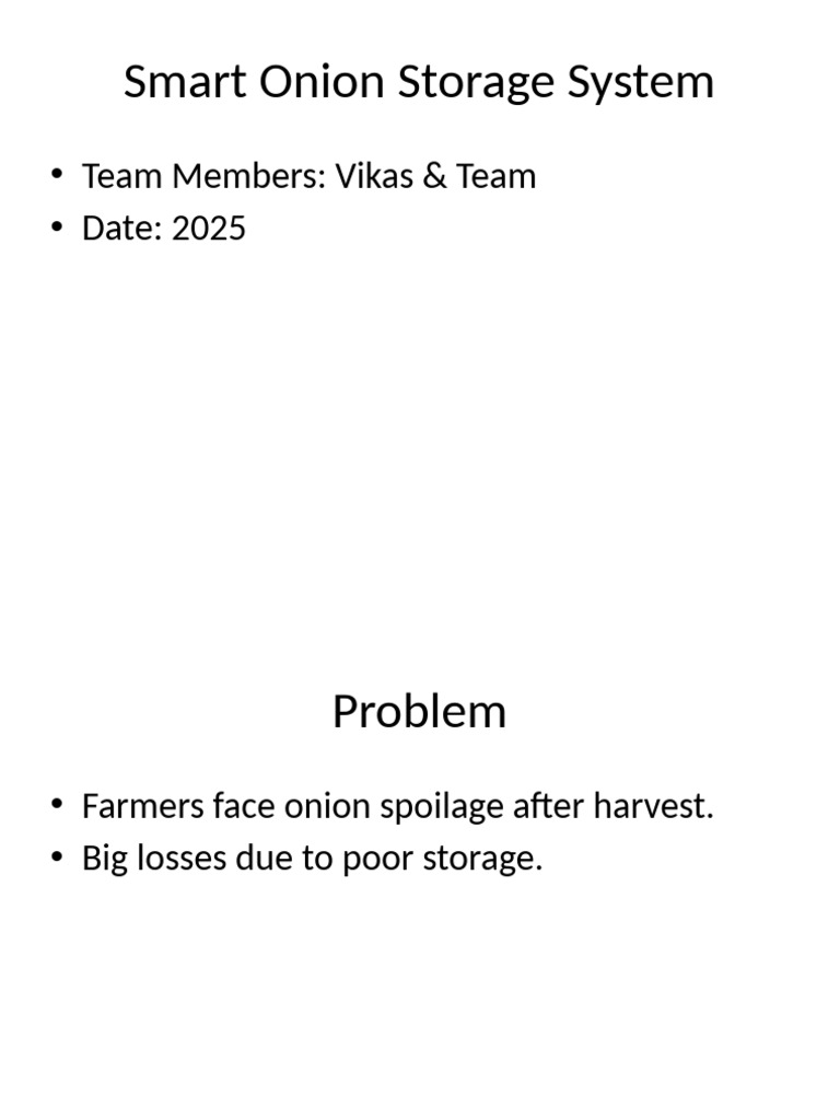 Smart Onion Storage Solution | PDF