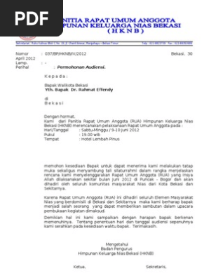 Surat Ke Walikota Audiensi