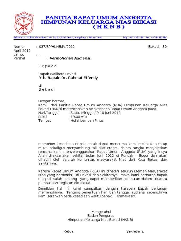 Surat Ke Walikota Audiensi Pdf