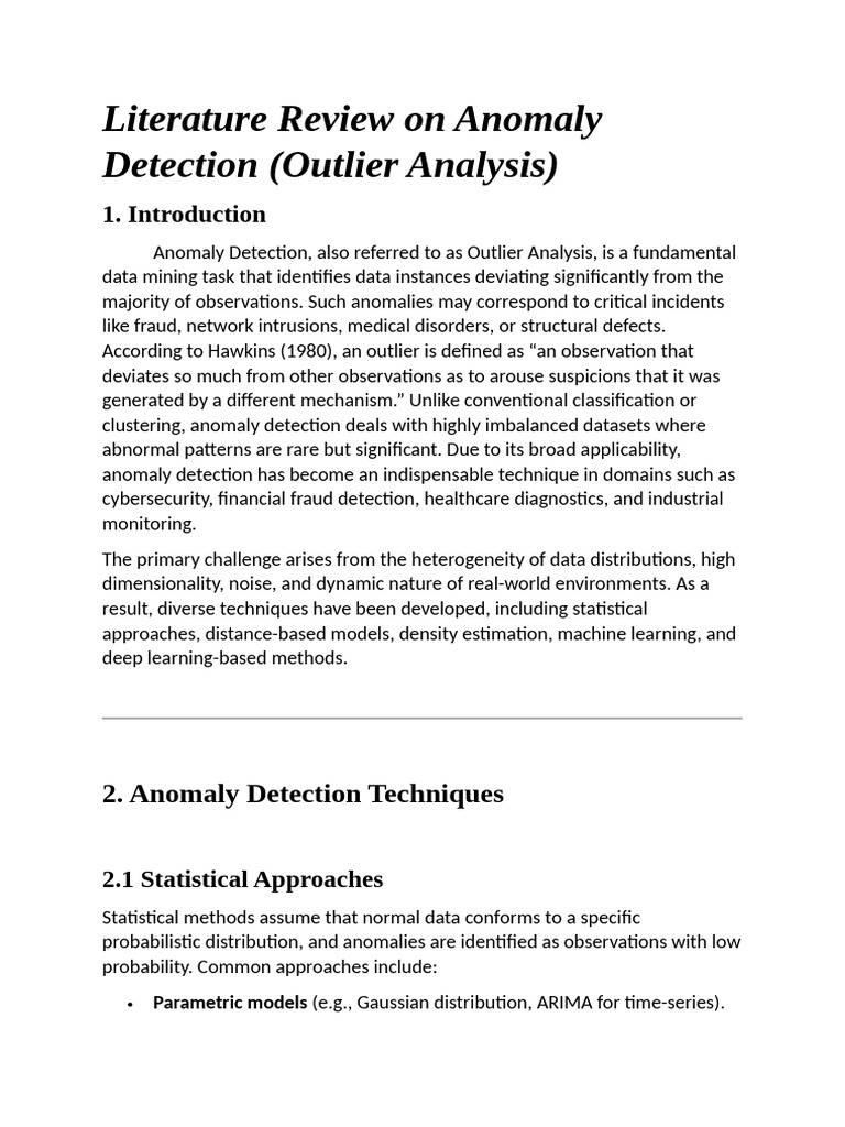 Anomaly Detection Techniques Overview | PDF | Outlier | Cognitive Science