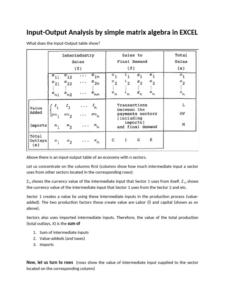 Crash Course On Input-Output Analysis Notes 2 | PDF