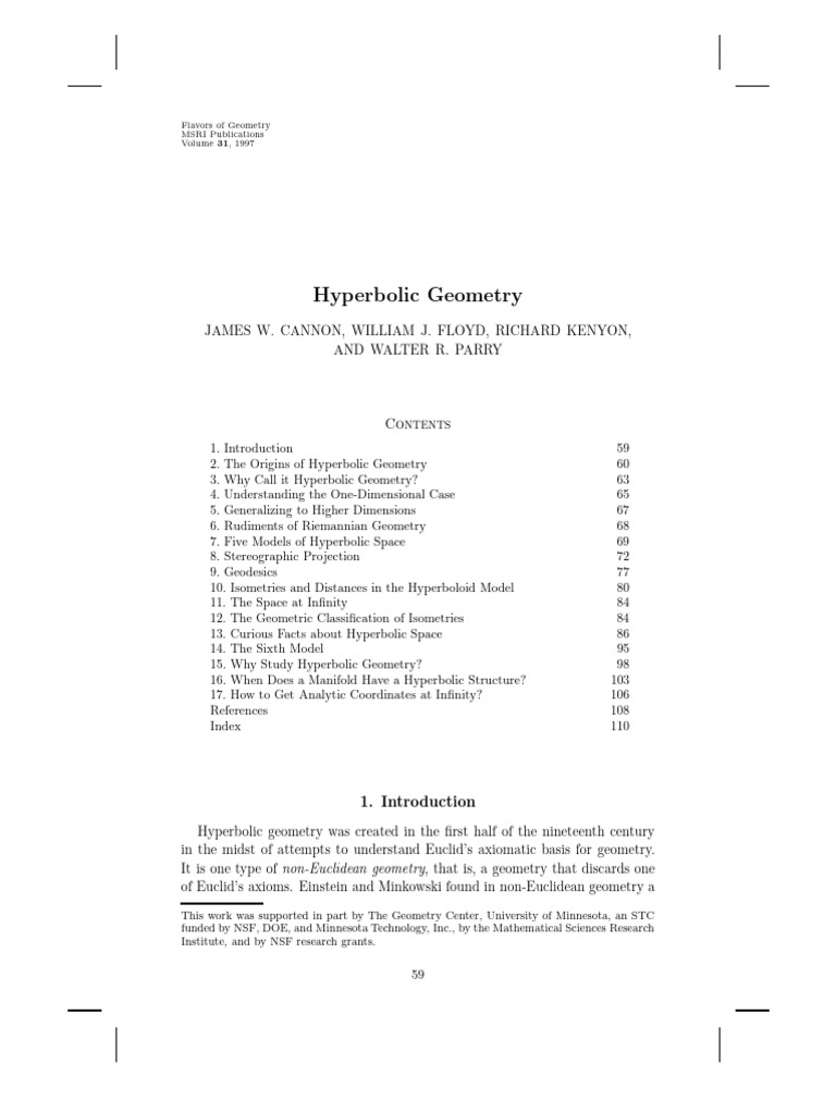 Introduction to Hyperbolic Geometry | PDF | Non Euclidean Geometry ...