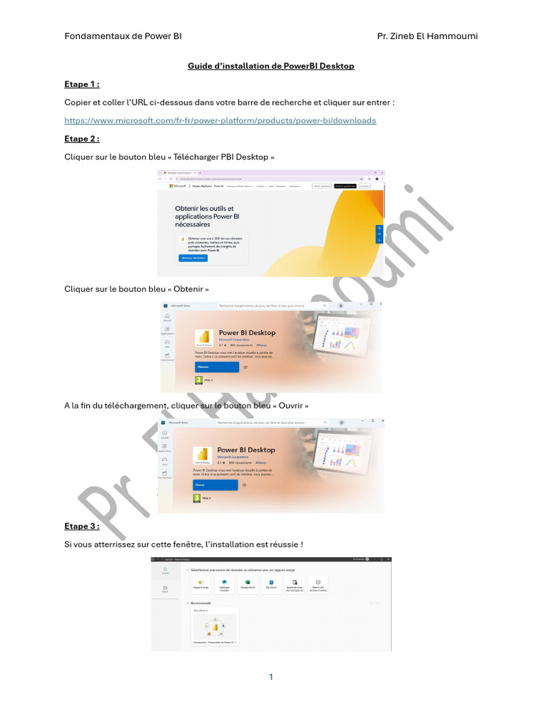 Installation de Power BI Desktop Guide | PDF