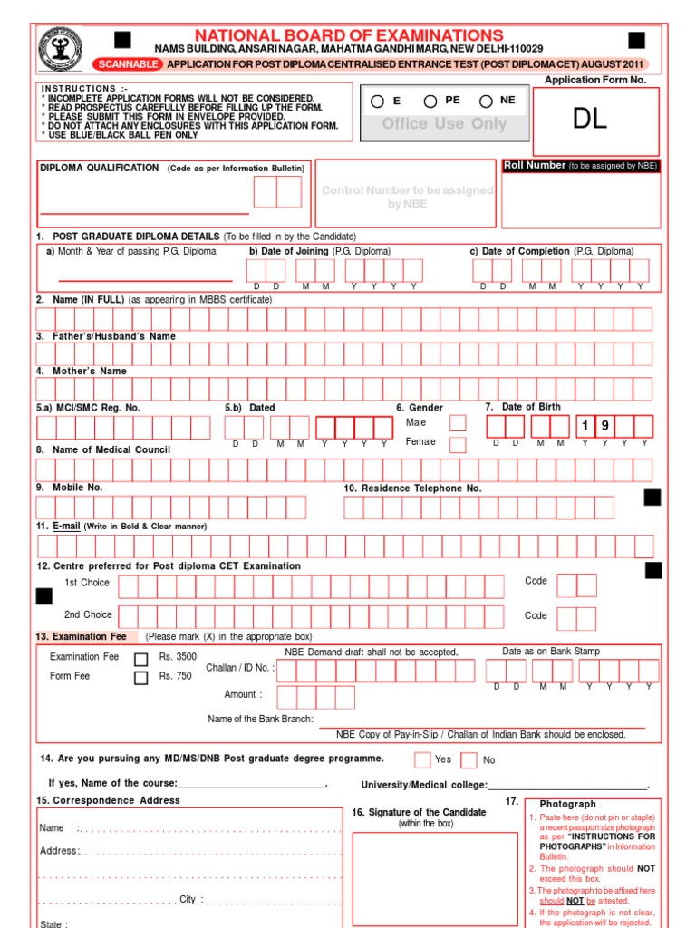 DNB Form | PDF | Postgraduate Education | Doctor Of Medicine