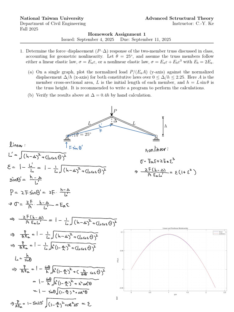 Advanced Structural Theory Homework 1 | PDF | Physics | Classical Mechanics