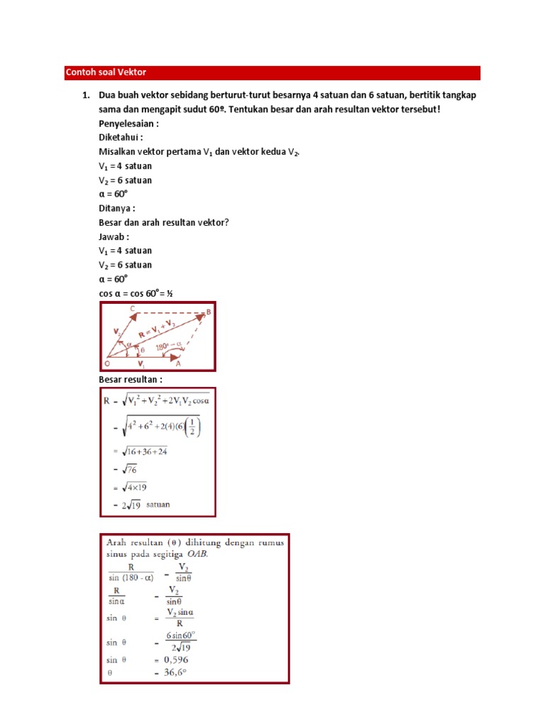 Contoh Soal Vektor | PDF | Metode & Bahan Ajar