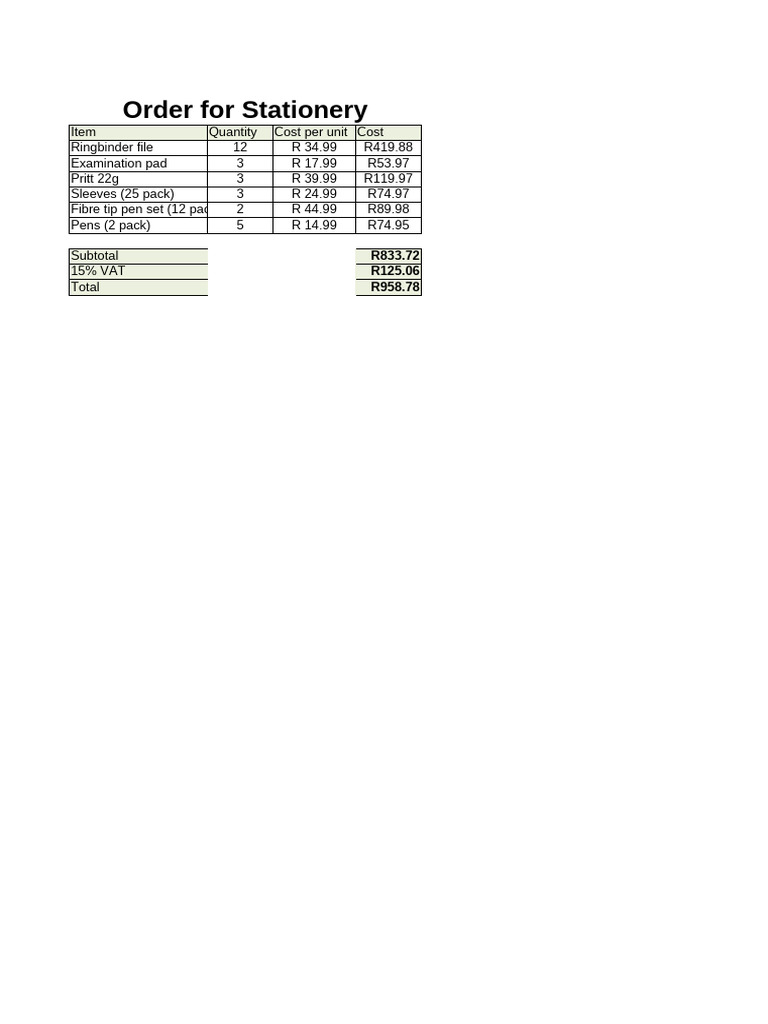 Stationery | PDF