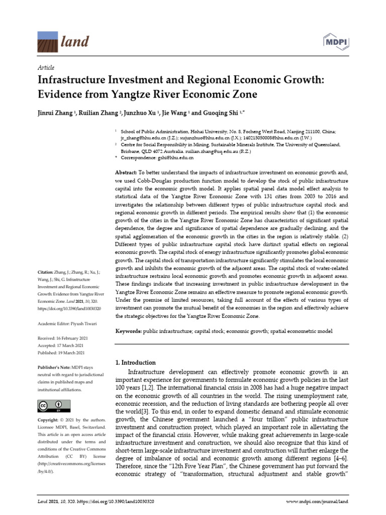 Infrastructure Investment and Regional Economic GR | PDF ...