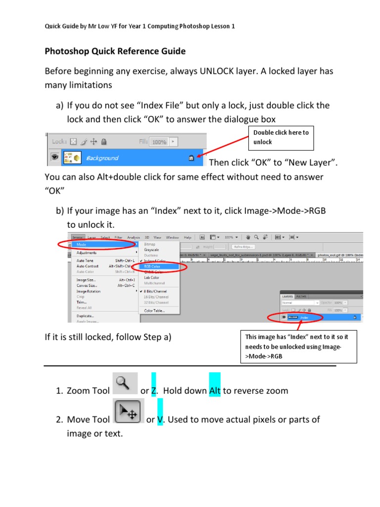 Photoshop Quick Reference Guide | PDF | Adobe Photoshop | Computer Graphics