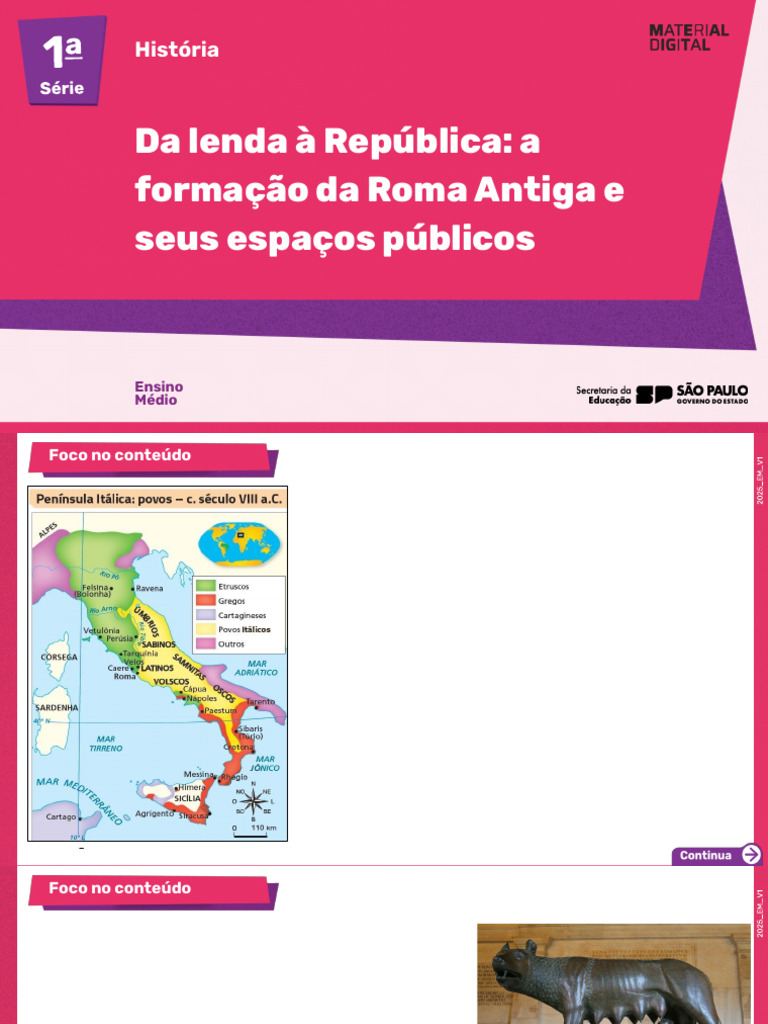 Formação da Roma Antiga e seus Espaços | PDF | Rômulo e Remo | Roma Antiga