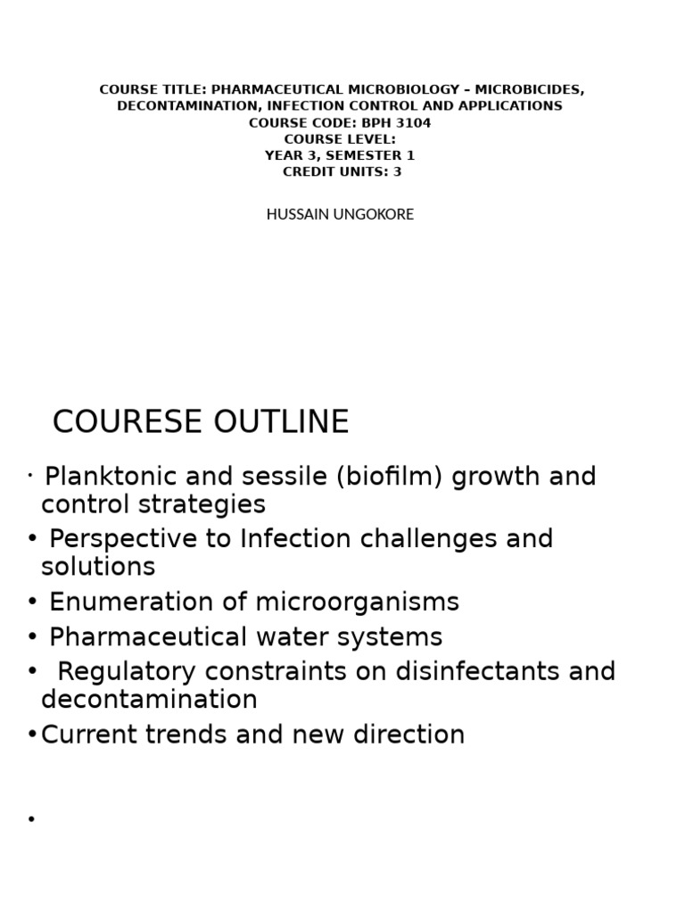 Pharmaceutical Microbiology Course Overview | PDF | Antimicrobial ...