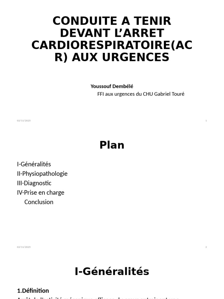 Prise en charge de l'arrêt cardiaque | PDF | Réanimation cardio ...
