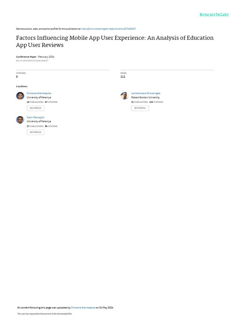Factors Influencing Mobile App User Experience | PDF | User Experience ...