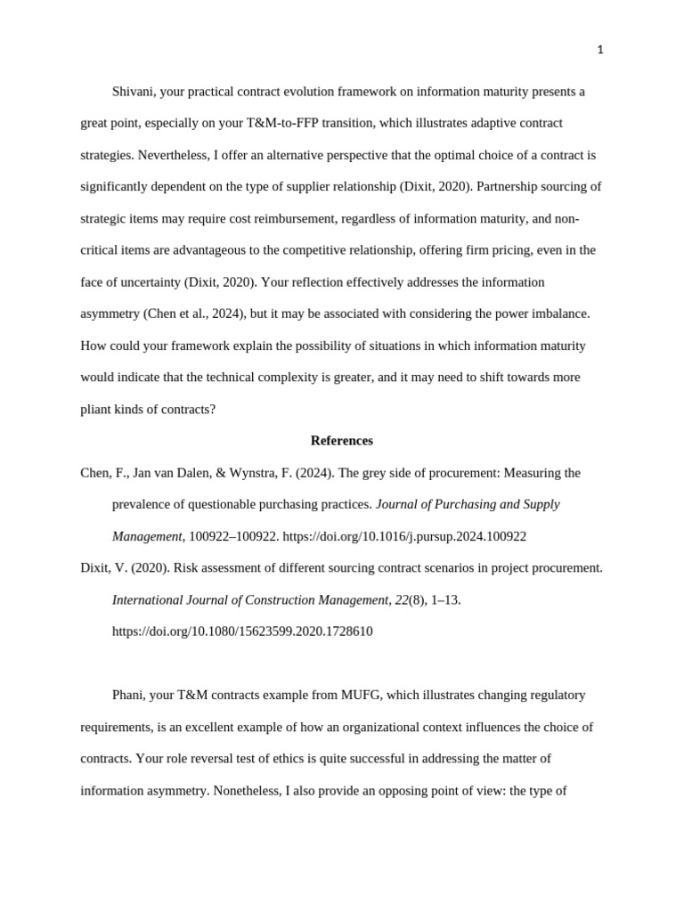 Responses - Contract Type Selection | PDF | Procurement | Pricing