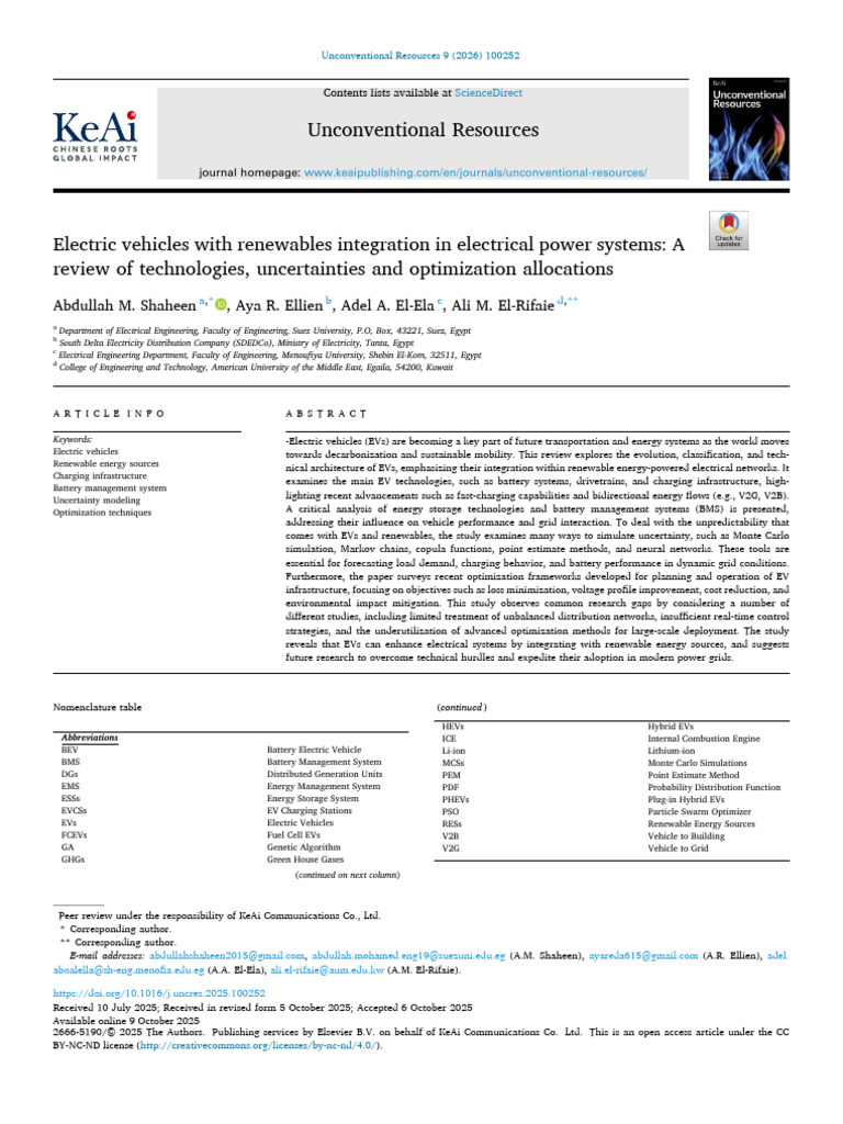 EVs and Renewable Integration Review | PDF | Electric Vehicle | Fuel Cell