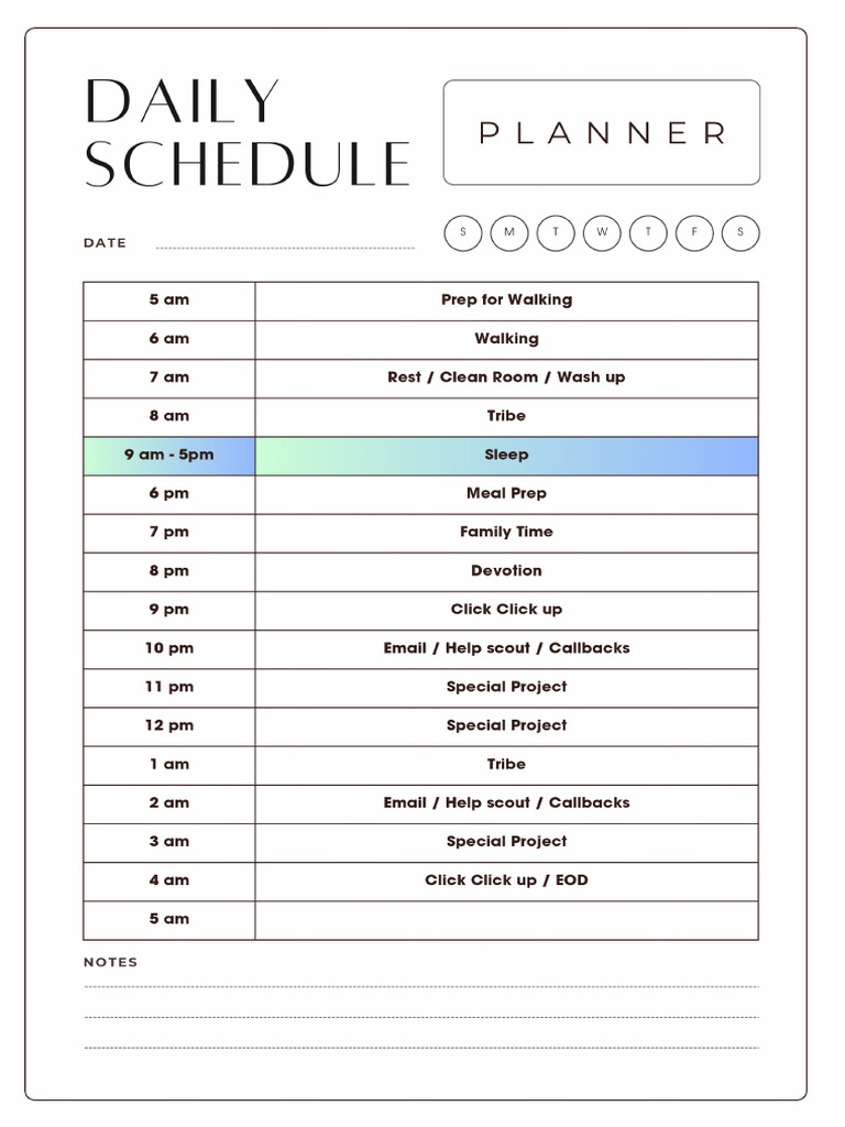 Daily Schedule Planner | PDF