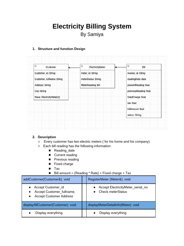 Electricity Billing System Overview | PDF