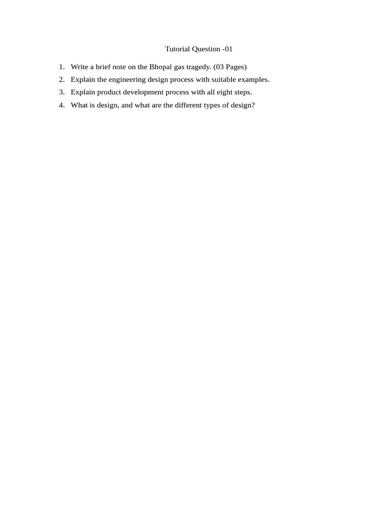 EDM First - Tutorial Questions | PDF