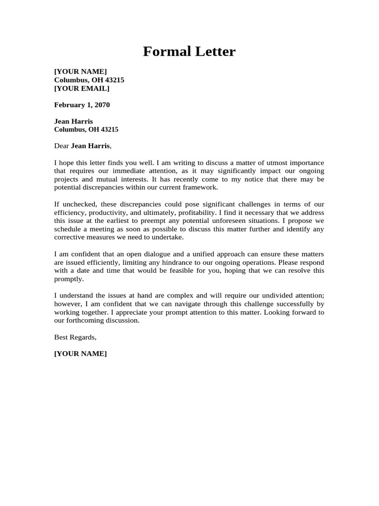 Letter Discussing Projects | PDF