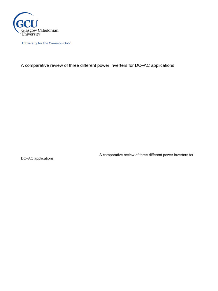 A Comparative Review of Three Different Power Inverters For DC-AC ...