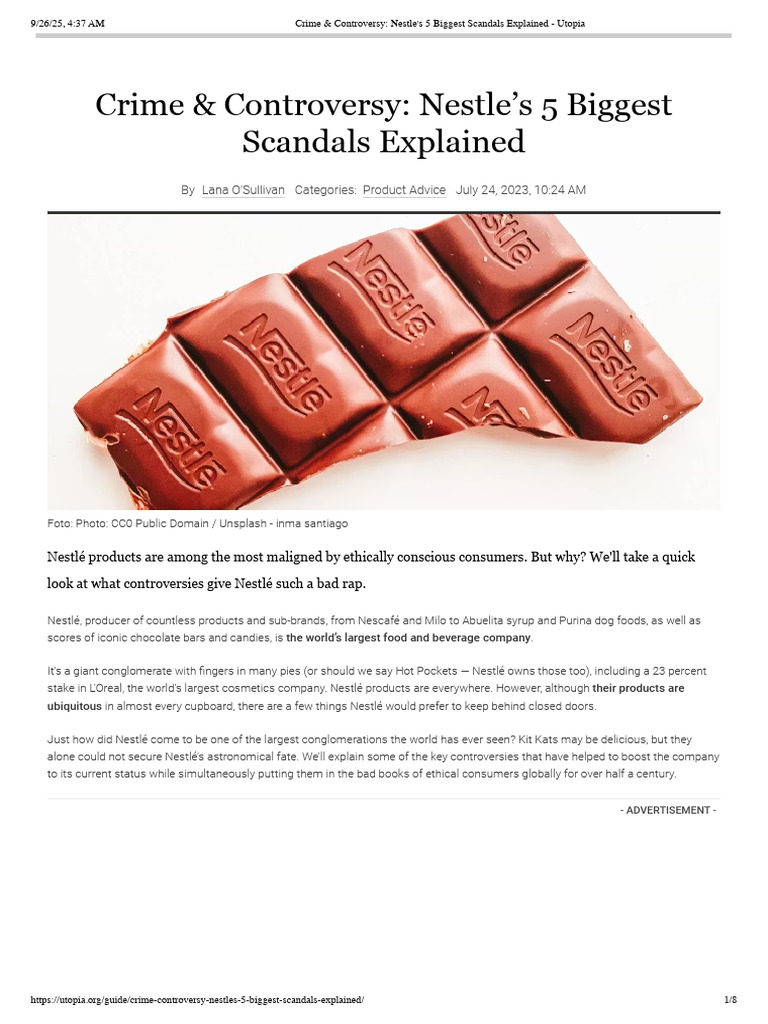 Crime & Controversy Nestle's 5 Biggest Scandals Explained Utopia