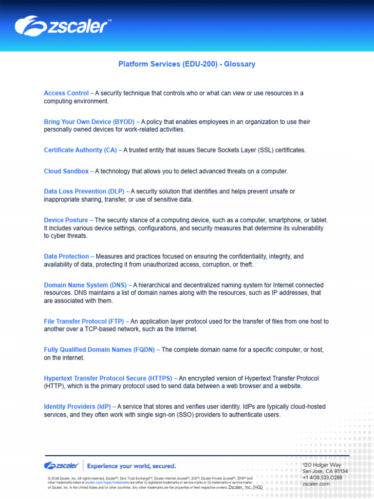 Platform Services Glossary for EDU-200 | PDF | Computer Network | Internet