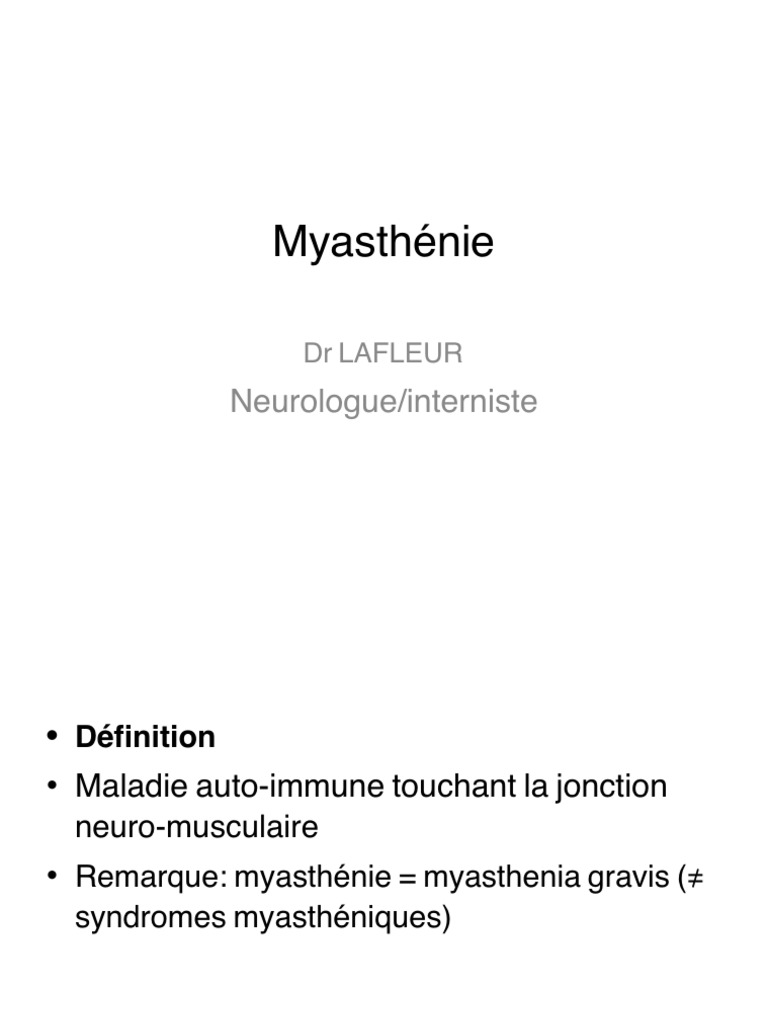 Myasthenie | PDF