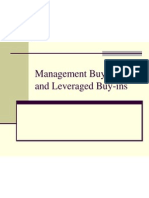 Management Buy-Outs and Leveraged Buy