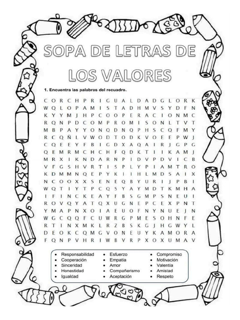 Sopa de Letras 5to | PDF