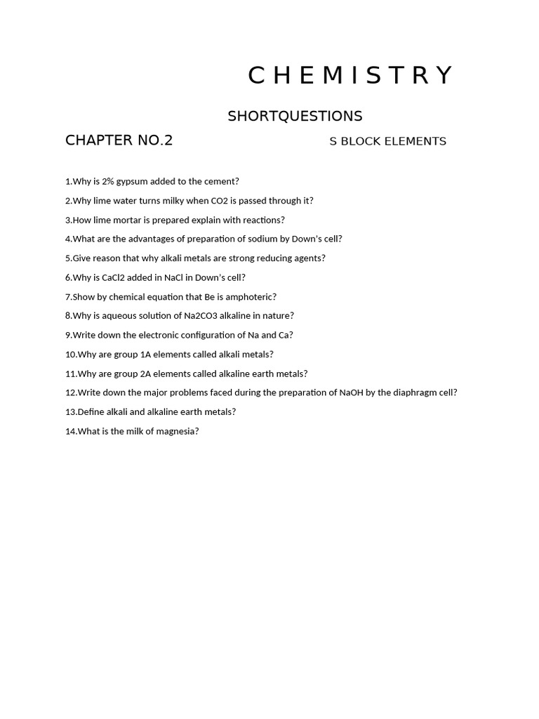 CHEMISTRY Chapter No 2 | PDF