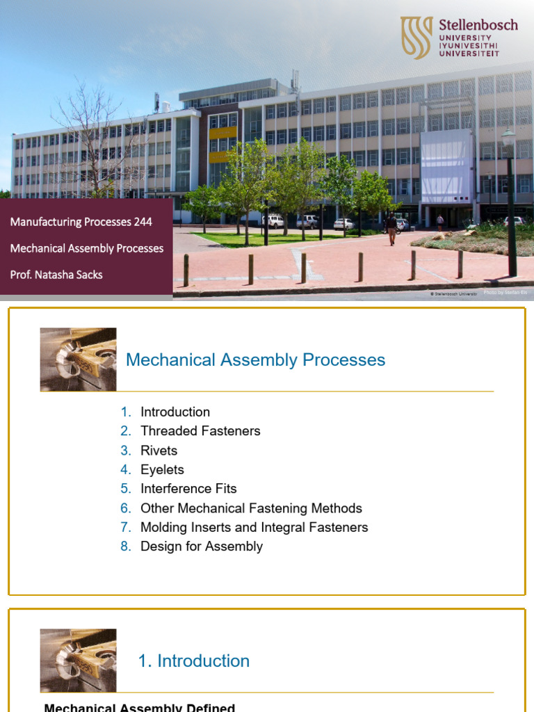 Mechanical Assembly Processes Overview | PDF | Screw | Rivet