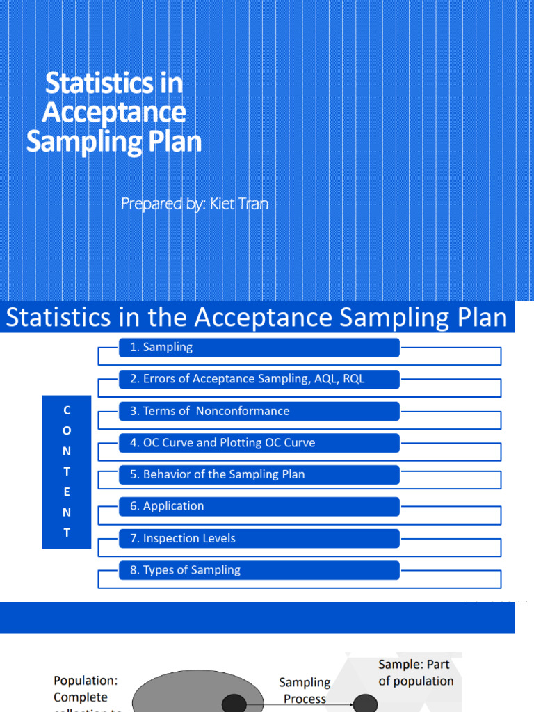 Acceptance Sampling Plan Statistics Guide | PDF | Sample Size ...
