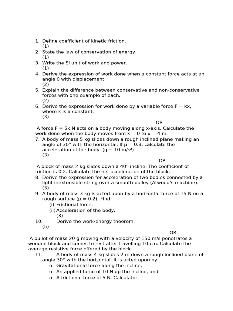 Physics Work and Energy Concepts Explained | PDF