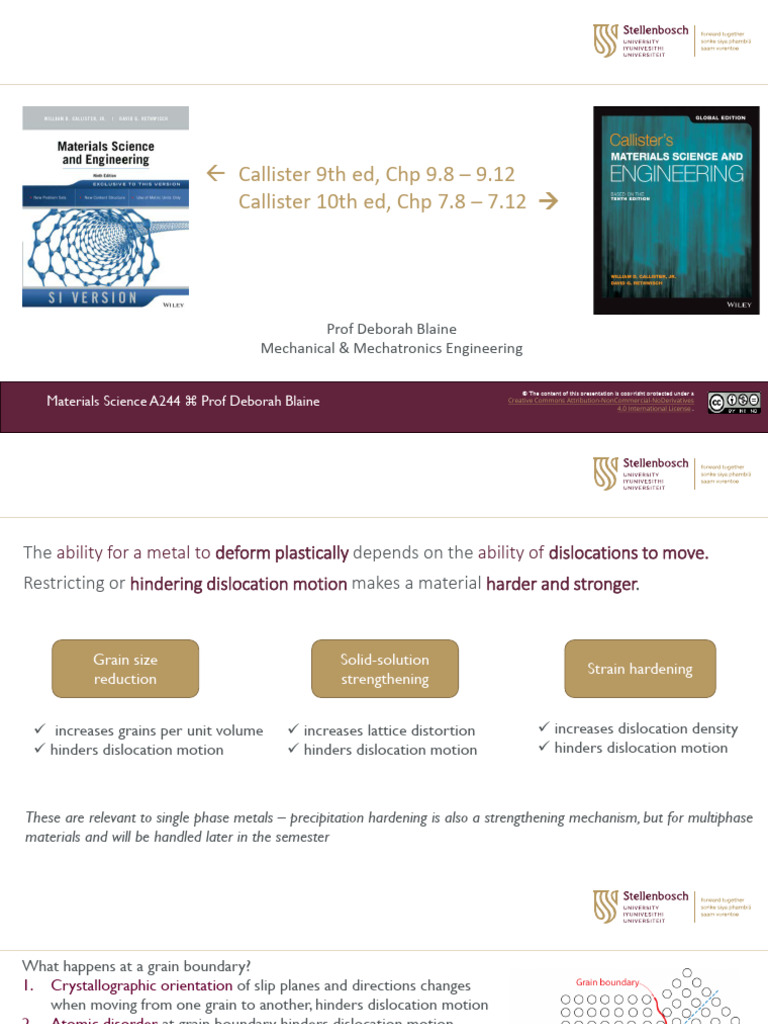 Strengthening Mechanisms in Metals | PDF | Dislocation | Yield ...