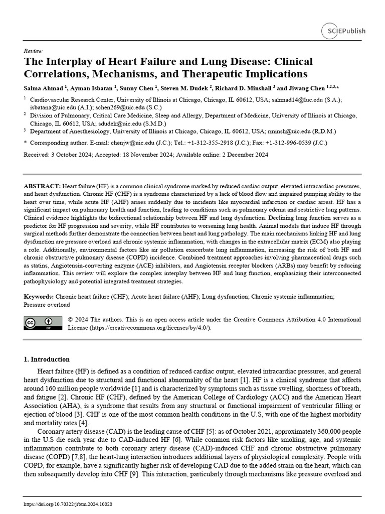 Heart Failure and Lung Disease Interplay | PDF | Heart Failure ...