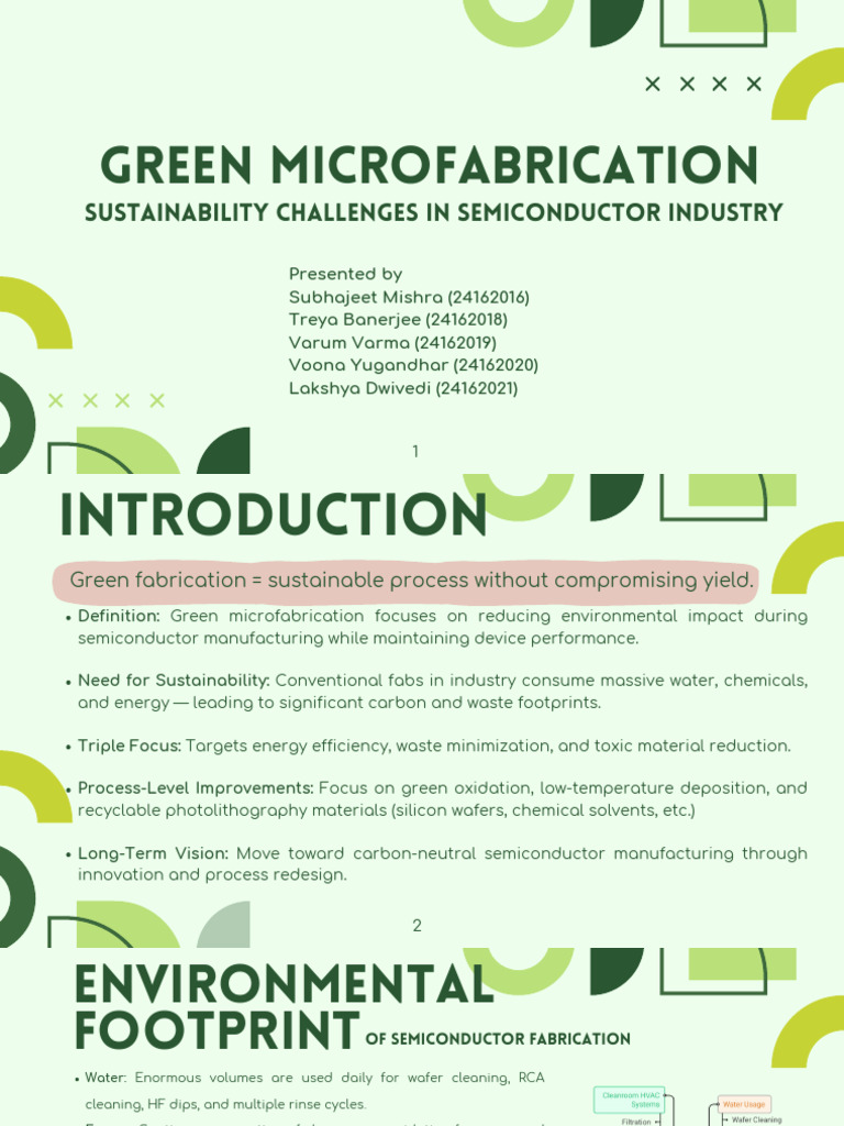 Green Microfabrication in Semiconductors | PDF | Photolithography ...