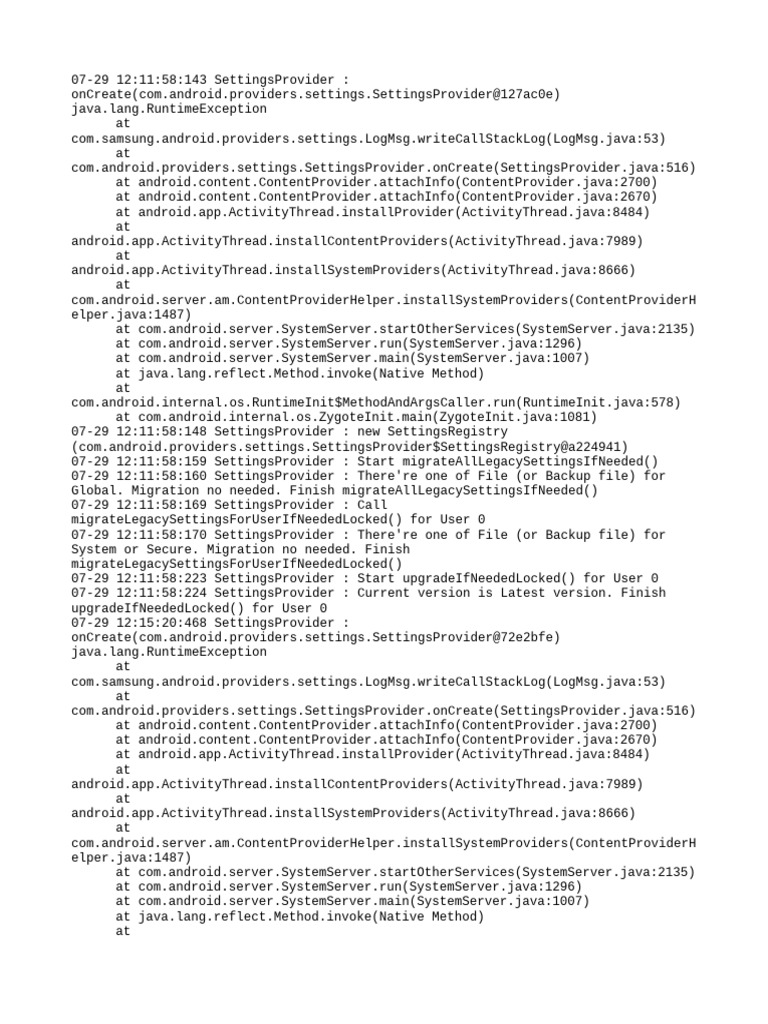 Settings Provider | PDF | Utility Software | Operating System Technology