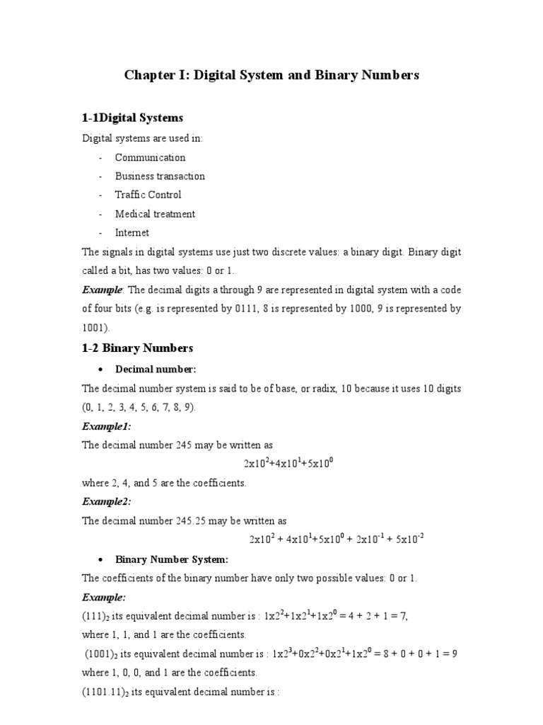 Digital Systems and Number Bases Explained | PDF | Subtraction ...