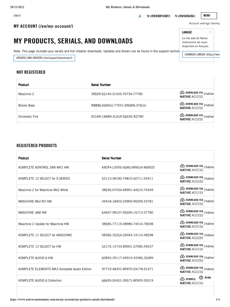 Native Instruments Product Serials | PDF | Software | Computing