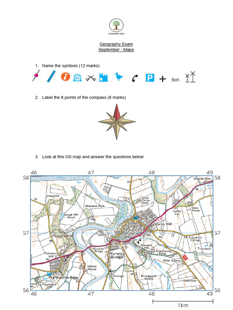 Geography Exam - October - Maps | PDF