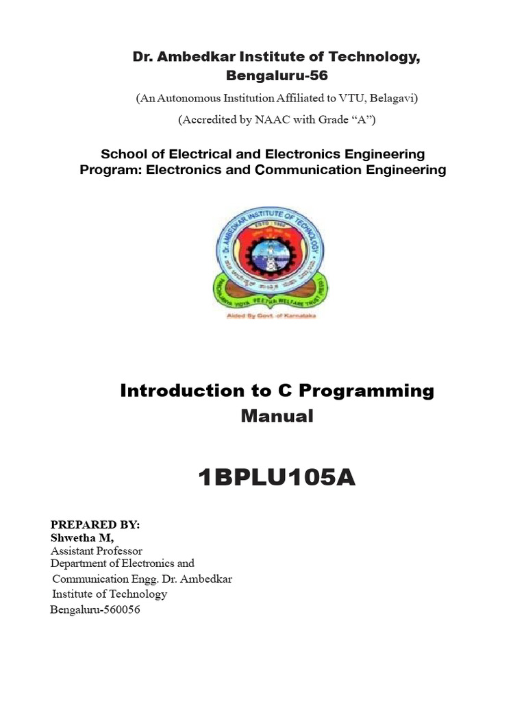 C Programming Manual for ECE Students | PDF | Matrix (Mathematics ...