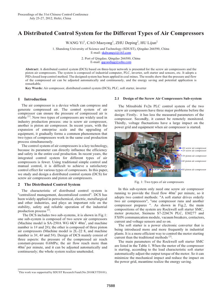Distributed Control System for Air Compressors | PDF | Power Inverter ...