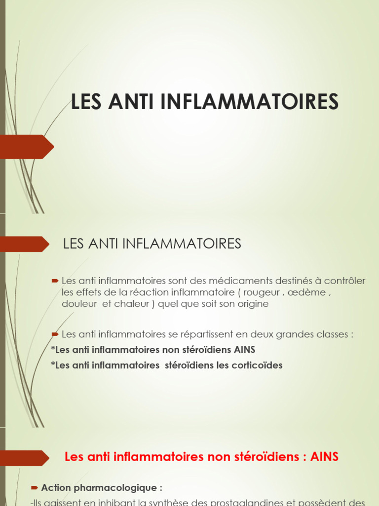Guide complet sur les anti-inflammatoires | PDF | Corticoïde | Anti ...