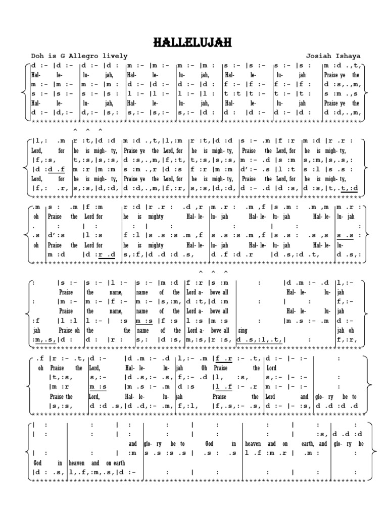 Hallelujah Song Lyrics and Praise | PDF | Hebrew Words And Phrases ...