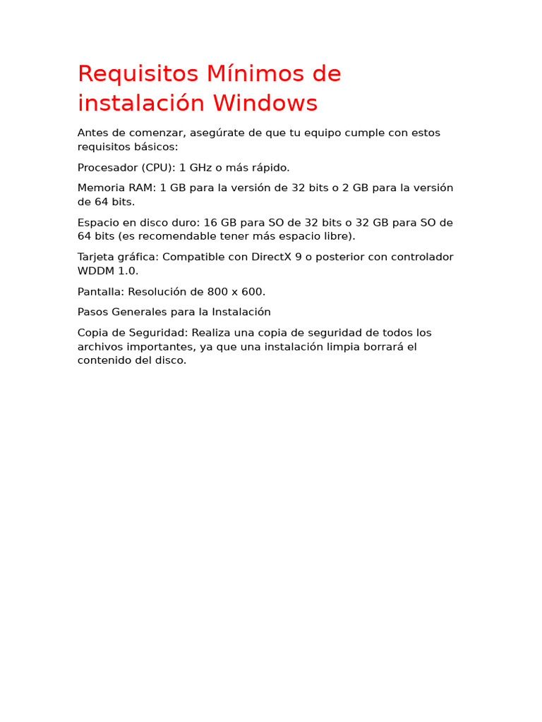 Requisitos e Instalación de Windows 10 | PDF